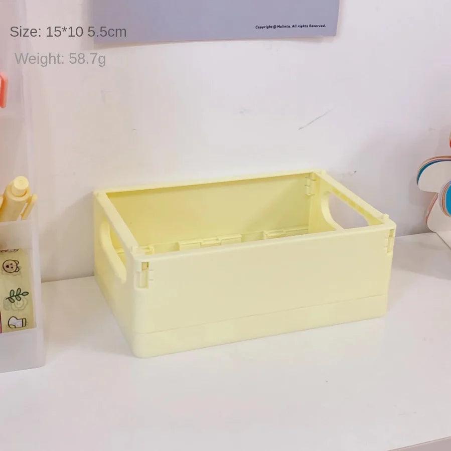 Foldable Desktop Storage Box – Dorm & Home Organizer for Books, Snacks & Toys