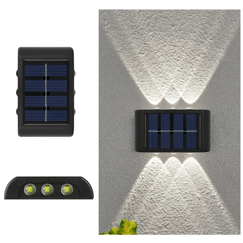 6-LED Solar Wall Lamp – Up & Down Outdoor Waterproof Light for Garden, Yard & Balcony