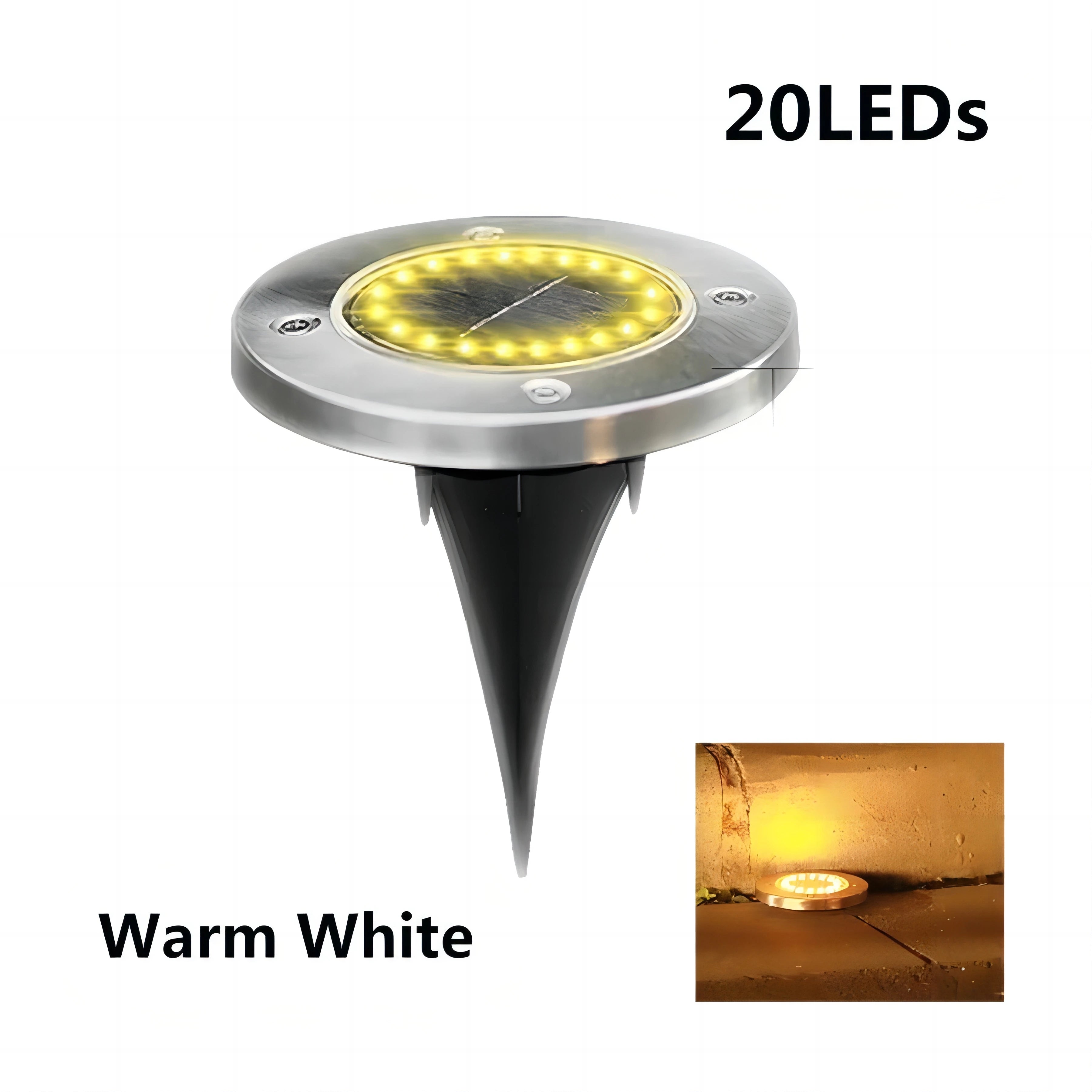 Solar Powered LED Disk Lights – Outdoor Garden & Pathway Ground Lamps (8/20 LEDs)