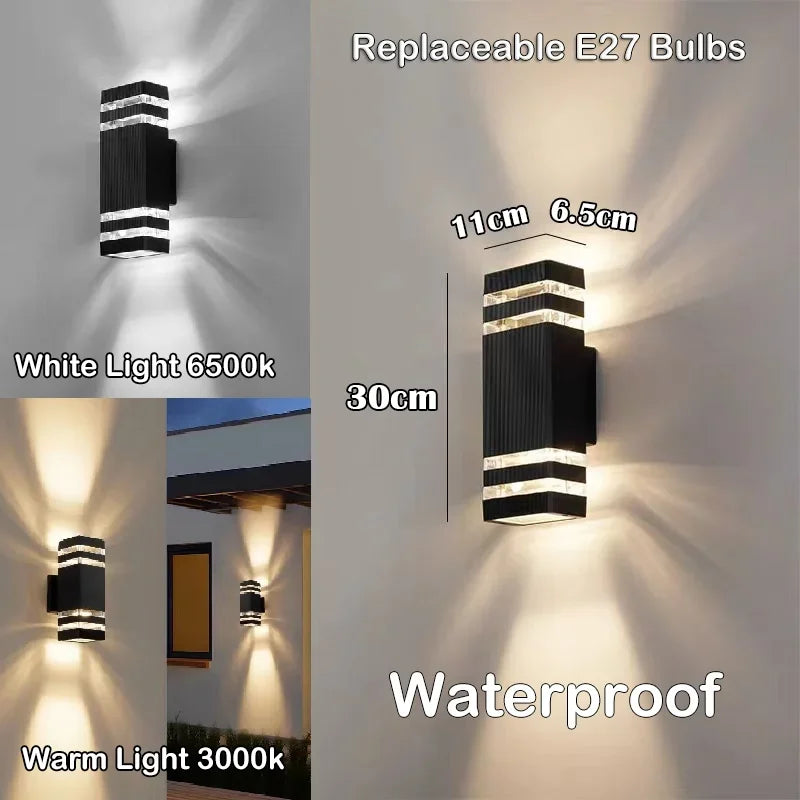 LED Outdoor Wall Light – Waterproof Up & Down Sconce for Porch, Garden & Front Door (E27, IP65)