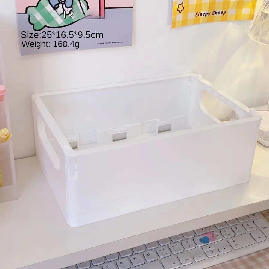 Foldable Desktop Storage Box – Dorm & Home Organizer for Books, Snacks & Toys