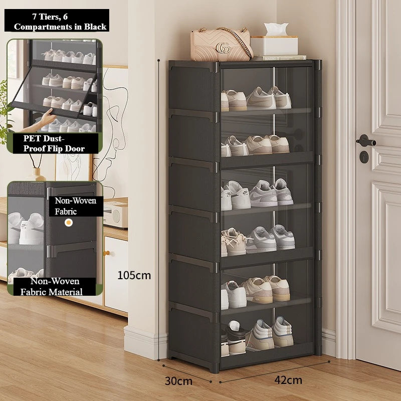 Vertical Stackable Shoe Rack – Narrow DIY Closet & Entryway Organizer